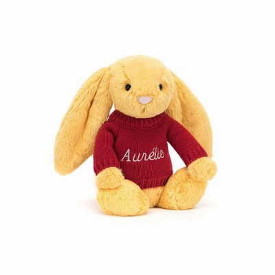 Jellycat Bashful Sunshine Bunny with Red Jumper New Zealand | CVFGB3926